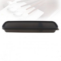 Nueva Universal Negro portátil cuchillería PP conjunto receptáculo vajilla caja de almacenamiento con almohadilla de silicona y 