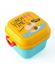 De dibujos animados saludable de plástico caja de almuerzo de horno de microondas caja de comida Bento contenedor de alimentos v