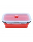 1-4 Uds caja de almuerzo de silicona plegable caja portátil Bol Bento cajas recipiente de comida plegable 350/500/800/1200ml res
