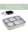 Caja de almuerzo ONEUP compartimentos separados comida a prueba de fugas no se mezcla caja térmica Bento con vajilla contenedor 