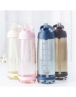 Botellas de agua deportivas de paja de gran capacidad con mango BPA botella de viaje de plástico saludable portátil al aire libr
