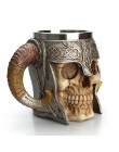 Taza de calavera de acero inoxidable vikingo Ram Horned Pit señor Guerrero cerveza Steel jarra de café taza de té taza de Hallow
