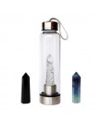 500ML botella de agua de cristal Natural Punto de curación obelisco varita Elixir cuarzo cristal sanador botella Drop Ship