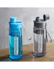 Botella de agua agitador de proteínas botella portátil deportes Camping botella de agua para caminar con Infusor de té taza de p