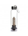 500ML botella de agua de cristal Natural Punto de curación obelisco varita Elixir cuarzo cristal sanador botella Drop Ship