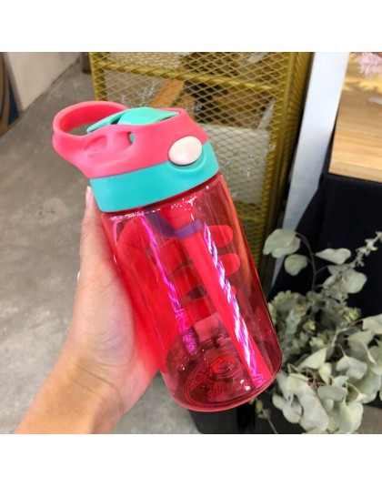 500ml al aire libre botella deportiva para niños BPA libre con paja Vida Saludable senderismo botella para escalada para agua mi