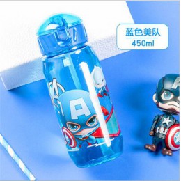 Ecológico chico s beber botellas de agua de dibujos animados BPA botella de paja de plástico libre niños botella niños hervidor 