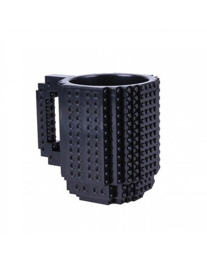 1 unidad de 12oz de taza de café construido en ladrillo tipo bloques de construcción taza con diseño de rompecabezas de bloques 
