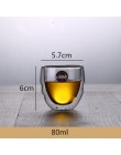 Marca 5 tamaño sin plomo doble pared hecho a mano de vidrio resistente al calor té taza para beber café aislado vidrio transpare