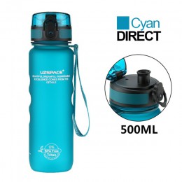 Botellas de agua para deportes de UZSPACE bebida directa o paja mi botella para agua 500ml portátil a prueba de fugas de plástic