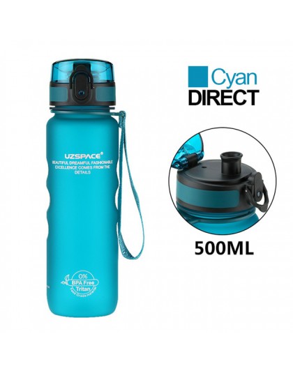 Botellas de agua para deportes de UZSPACE bebida directa o paja mi botella para agua 500ml portátil a prueba de fugas de plástic