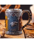 Jarra de hierro Juego de tronos 620ML tazas de resina de acero inoxidable jarra sigilo calavera taza cerveza taza