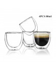 1/4/6 uds. Doble pared taza de vidrio transparente resistente hecha a mano Mini taza de té café leche jugo bebida saludable taza