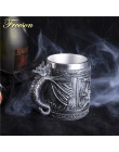 Retro dragón resina Acero inoxidable cerveza taza calavera Caballero jarra Halloween taza de café creativo vikingo taza de té Pu