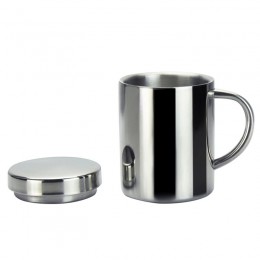 ROSENICE taza de café de doble aislamiento 304 taza de acero inoxidable Durable con tapa para beber café leche Oficina tazas de 