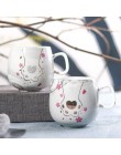 Tazas de café flamencos Taza de cerámica taza de viaje lindo Pie de gato Ins 72*85mm 350ml H1215