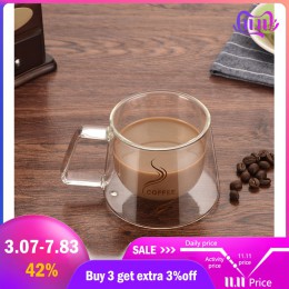 Urijk 1pc de doble pared taza tazas de oficina con el tazas con asa de aislamiento de calor doble taza de café