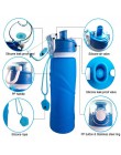 TEENRA 750ML botella de agua plegable de silicona hervidor plegable de silicona botella de agua para deportes al aire libre bote