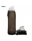 WALFOS grado alimenticio 500ML creativo plegable de silicona bebida deporte botella de agua Camping viaje botella de plástico bi