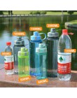 De gran capacidad al aire libre botellas de agua, portátiles de plástico de la botella de los deportes con Infusor de té de Fitn