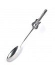 1 pieza de acero inoxidable cuchara de café y té simbolo de música mango largo creativo cuchara herramientas para beber utensili
