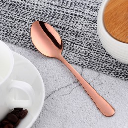 2 uds cuchara de té 18/8 de acero inoxidable cucharas de fruta para postre pequeña cuchara de café herramientas de postre de oro