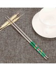 1 par de palillos chinos coreanos de acero inoxidable longitud Blanca Flor grabado láser patrones alimentos palillos portátiles 