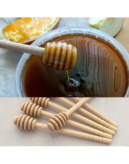 2 piezas/1 Unidad Práctica cuchara de miel de madera con mango largo mezclando cucharón de palo para tarro de miel café leche té
