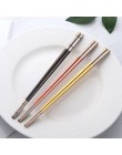 5 pares de palillos chinos de Acciaio de acero inoxidable japonés de Sushi con caja de regalo, palillo chino negro, vajilla, ute
