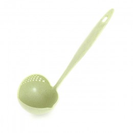 1 Uds. Creativo 2 en 1 cuchara colador cucharas de sopa de mango largo Cute vajilla de cocina de plástico cucharón de la vajilla