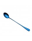 Cuchara colorida de acero inoxidable 410 19,5*3 cm cucharas de mango largo cubiertos utensilios para beber café Gadget de cocina