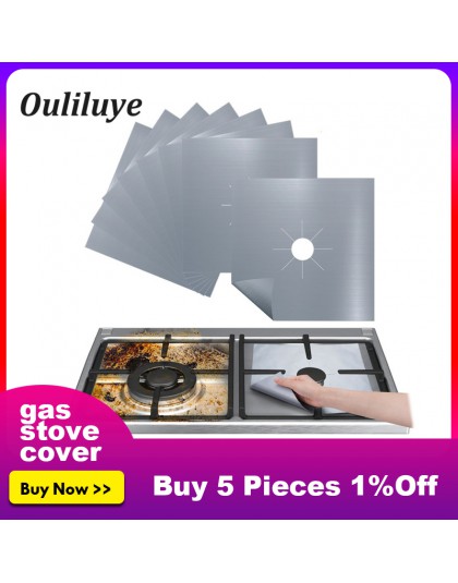 Lo más nuevo 4 uds/1 Uds papel de aluminio reutilizable tapa para cocina a Gas Protector estufa quemador lámina para cocina estu