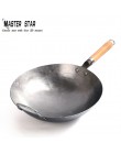 Master Star chino tradicional hierro Wok hecho a mano gran Wok de acero al carbono antiadherente Wok cocina de Gas