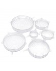 HOOMIN 6 uds tapas elásticas de silicona sartén recipiente de cocina tapa cubierta reutilizable de silicona envoltura de aliment