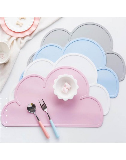 1 Uds. Mantel para niños en forma de nube alfombrilla para mesa de silicona de grado alimenticio impermeable aislante térmico ga