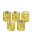 10 Uds. De oro anillo de plata para servilleta sillas hebillas decoración para evento de boda artesanías de diamantes de imitaci