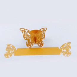 50 Uds Porta Guardanapo corte con láser vid mariposa papel servilleta soportes para anillos favores y regalos fiesta decoración 