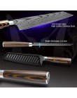 Cuchillo de cocina cuchillos de Chef japonés 7CR17 440C alto carbono Acero inoxidable imitación Damasco lijado cuchillo láser