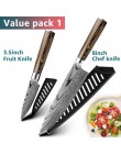 Cuchillo de cocina cuchillos de Chef japonés 7CR17 440C alto carbono Acero inoxidable imitación Damasco lijado cuchillo láser