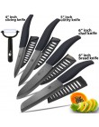 Cuchillo de cerámica 3 4 5 pulgadas + 6 pulgadas cuchillos de cocina juego de pan dentado + pelador Zirconia hoja negra fruta Ch