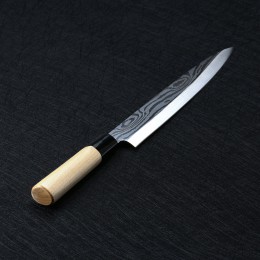 Cuchillos de Chef de Damasco láser, cuchillos japoneses de Sushi de salmón, cuchillo de acero inoxidable para cocina, cuchillos 