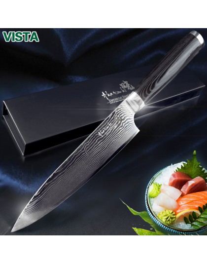 Cuchillos de Damasco cuchillo de Chef cuchillo de cocina japonés Damasco VG10 67 capas cuchillos de acero inoxidable mango de Mi