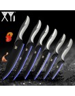 XYj utensilios de cocina cuchillos de acero inoxidable herramientas de corte de hoja negra Santoku Chef rebanar pan herramientas