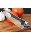 XITUO cuchillo de cocina cuchillos de Chef 8 pulgadas japonés de alto carbono acero inoxidable lijado láser patrón Santoku cuchi