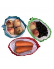 12 Uds 3 tamaños malla reutilizable producir bolsa lavable bolsos ecológicos para bolsa de supermercado titular de fruta vegetal