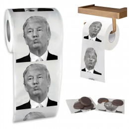 Papel de broma divertida papel mordaza regalo broma creativa baño divertido papel higiénico presidente Donald Trump papel higién