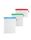 12 Uds. 3 tamaños malla reutilizable bolsa de producción lavable bolsos ecológicos para el almacenamiento de la compra bolsa org