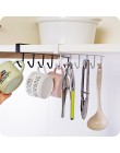 Negro/Blanco 6 ganchos soporte para taza colgar armario organizador de cocina bajo estante de almacenamiento hogar organización 