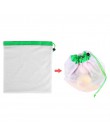 12 Uds. 3 tamaños malla reutilizable bolsa de producción lavable bolsos ecológicos para el almacenamiento de la compra bolsa org