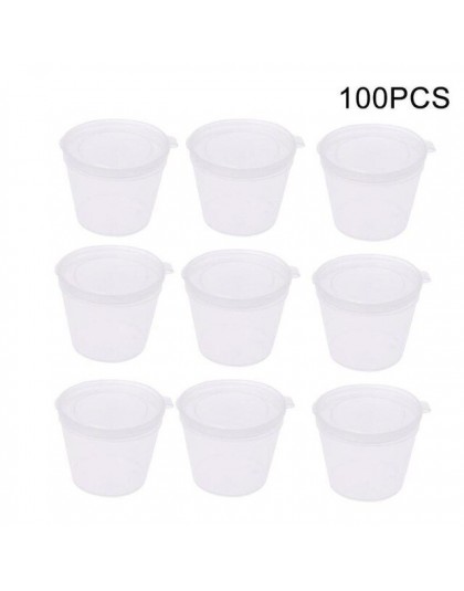 100 Uds., recipiente de salsa de plástico transparente desechable, tazas de Chutney, recipiente de almacenamiento de lodo, caja 